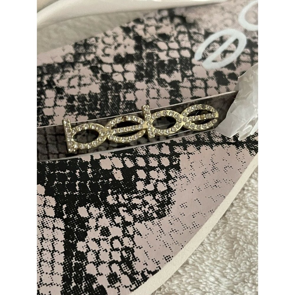 🌹NWT Women’s Sandals BEBE THALIA Animal Print In Black Size 8 - Picture 4 of 11